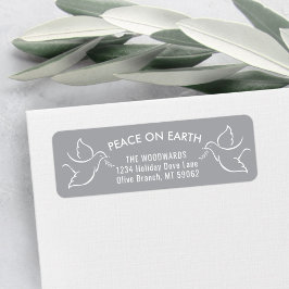 All Text Bird of Peace Grått Helgdag Returadress Returadress Etikett