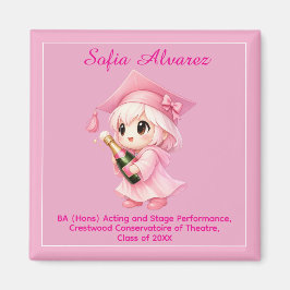 🎓 All text Chibi Champagne Examen Magnet