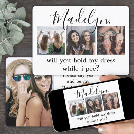 All Text Funny Maid of honor/Bridesmaid Frieri Inbjudningar