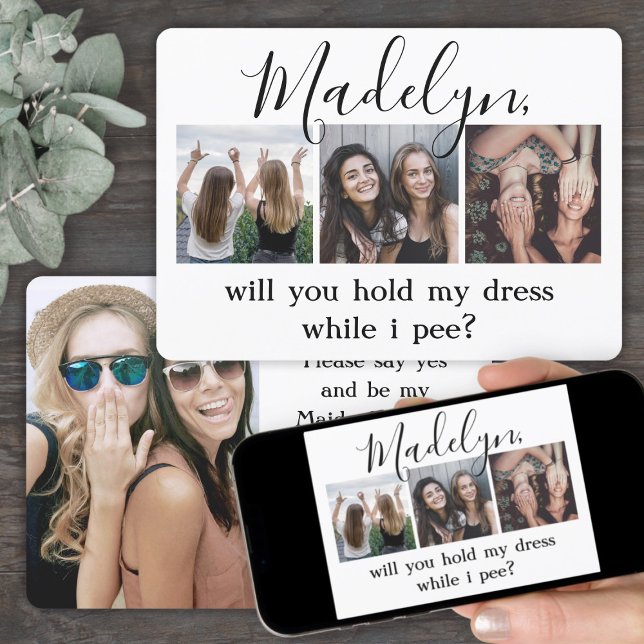 All Text Funny Maid of honor/Bridesmaid Frieri Inbjudningar (Skapare uppladdad)