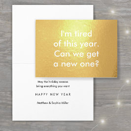 All Text Gott nytt år Adjö Simple Typography Folierat Kort