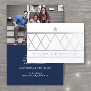 All text och foto Modern minimalistiskt God jul Folierat Kort