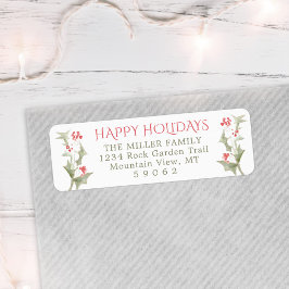 All Text Watercolor Holly-Returadress Returadress Etikett