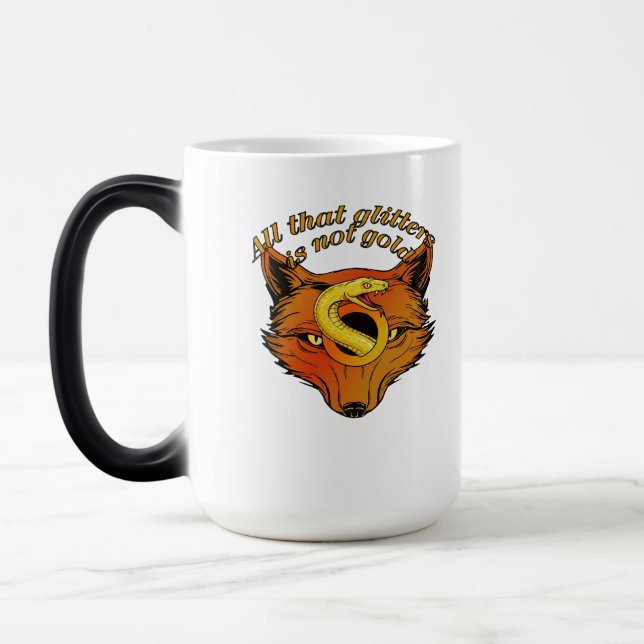 All That Glitters Is Not Gold – Wisdom Quote Desig Magisk Mugg (Vänster)