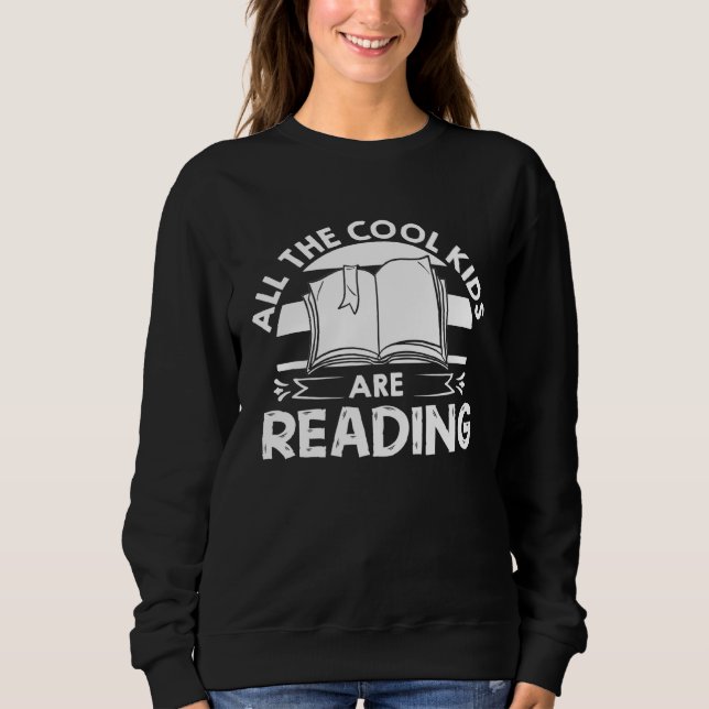 All The Cool Kids Are Reading  Book Reading T Shirt (Framsida)