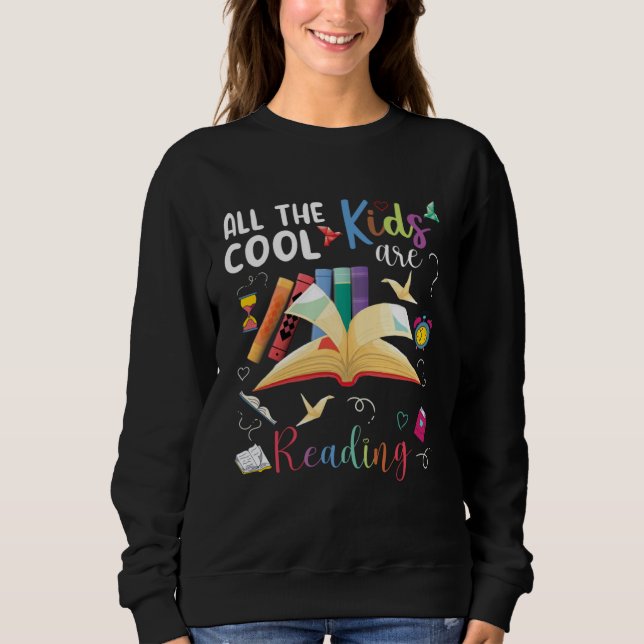 All The Cool Kids Are Reading   Library Reading T Shirt (Framsida)