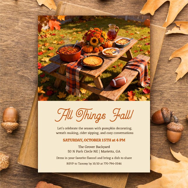 All Things Fall Autumn Invitation Inbjudningar (Skapare uppladdad)