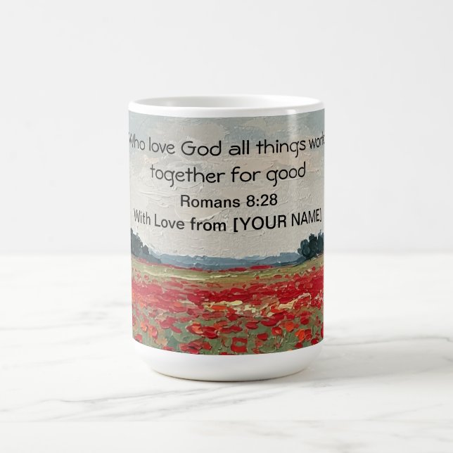 All Things for Good" Personalized Bible Verse Mug Kaffemugg (Center)