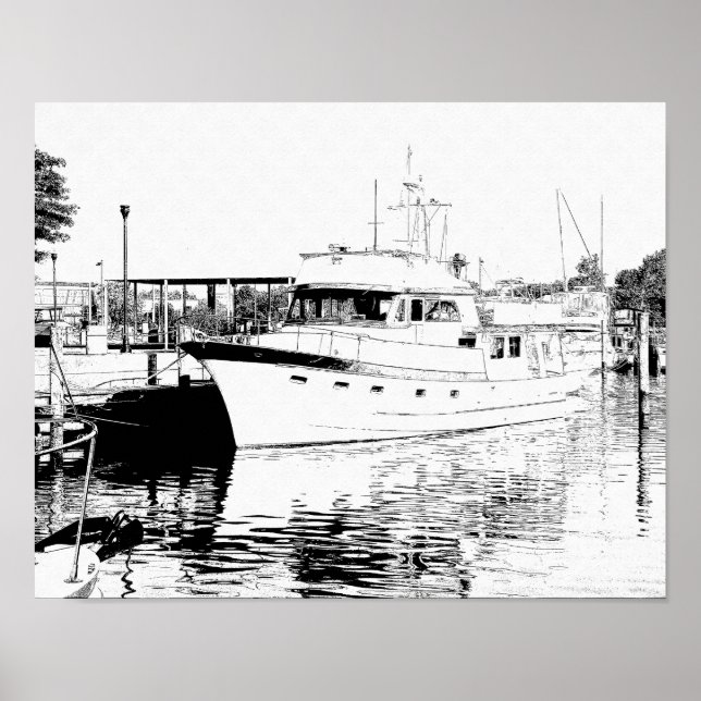 All Tied Up - Hampton Harbour - Skriv ut Poster (Framsidan)