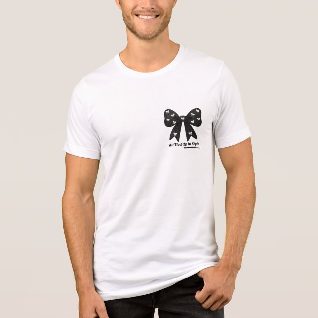 All Tied Up In Style – Chic Minimalist Bow T-Shirt (Framsida)