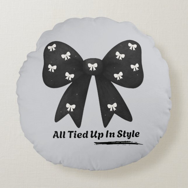 All Tied Up In Style Round Throw Pillow Rund Kudde (Framsidan)