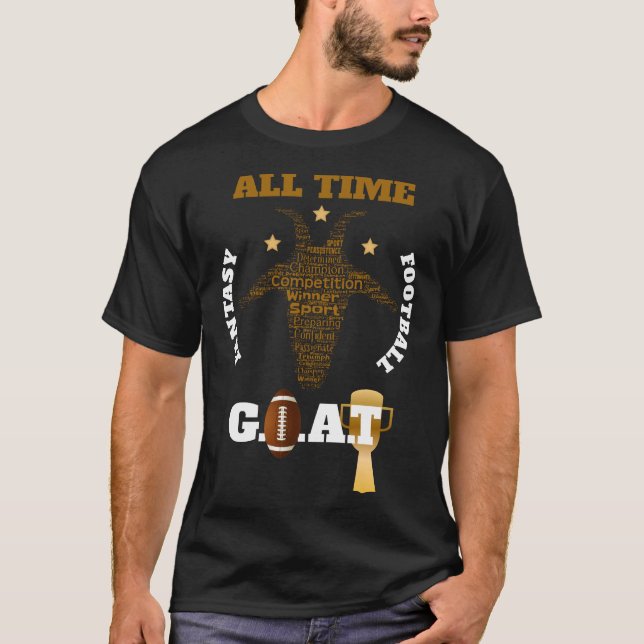 All Time Fantasy Football GOAT T Shirt (Framsida)