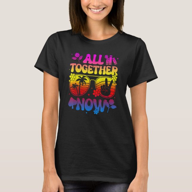 All Together Now Summer Reading 2023 Groovy  Book T Shirt (Framsida)