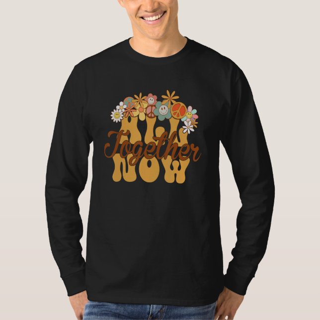 All Together Now Summer Reading 2023 Groovy  Book  T Shirt (Framsida)