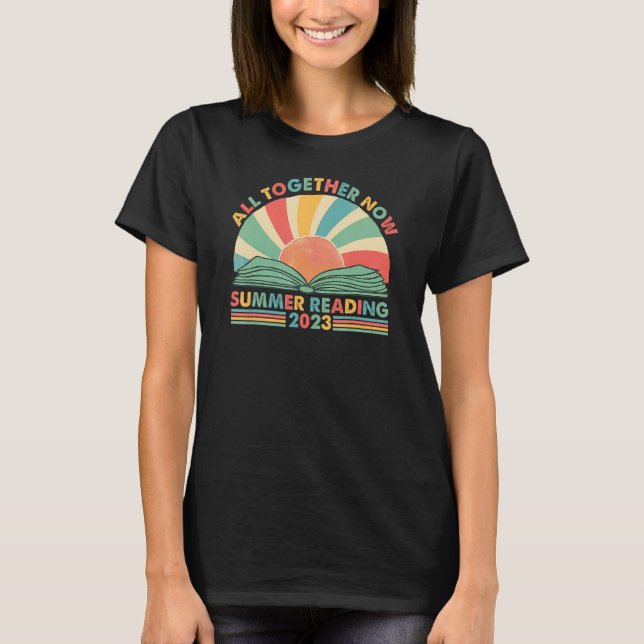 All Together Now Summer Reading 2023 Retro Sun Boo T Shirt (Framsida)