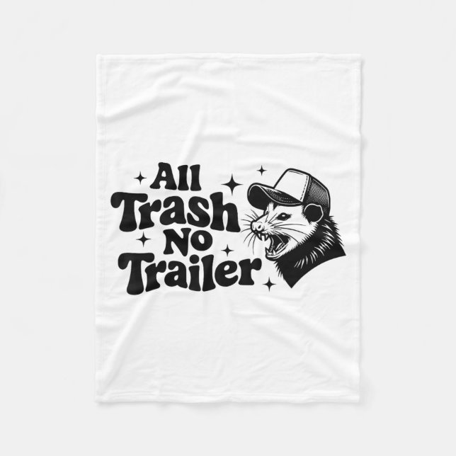 All Trash No Trailer Redneck Ironic Ossum Quote Gi Fleecefilt (Framsidan)