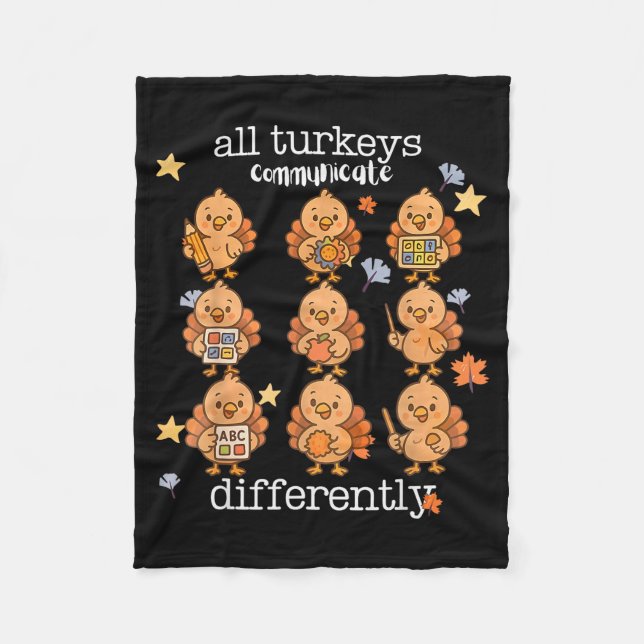 All Turkeys Communicate Differently Thanksgiving A Fleecefilt (Framsidan)