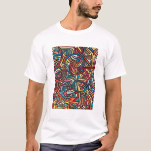 All Väg End 3-hand-målad Abstrakt Art T Shirt