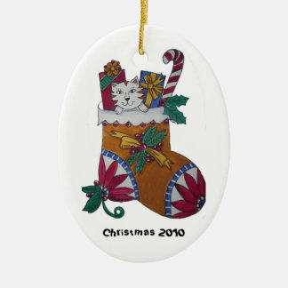 All välfyllda strumpor julgransprydnad keramik