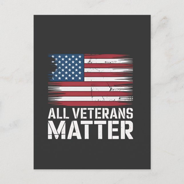 All Veteran Matter American 4:e juli Patriotic Helg Vykort (Framsida)
