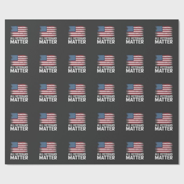 All Veteran Matter American 4:e juli Patriotic Presentpapper (Platt)
