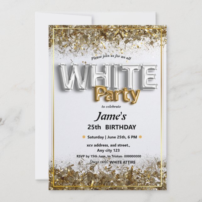 All vit affär eller partiinbjudan inbjudningar (Framsida)