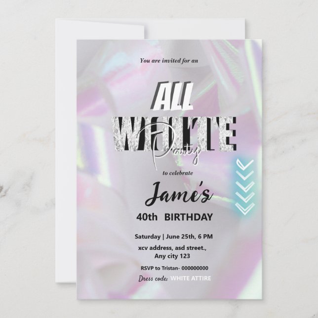 All vit affär eller partiinbjudan inbjudningar (Framsida)