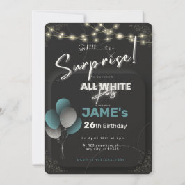 All vit affär - överraskningsinbjudan inbjudningar