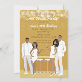All Vita Party-inbjudan - Afrikanska amerikanska Inbjudningar