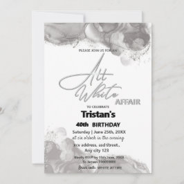 All White Affair eller fest Inbjudningar