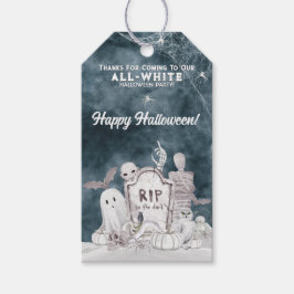All-White Halloween fest Gift-Märkre Presentetikett