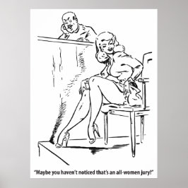 All Women Jury, Humous Vintage Poster
