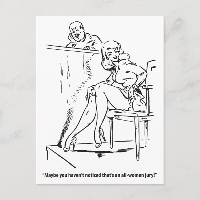All Women Jury, Humous Vintage Vykort (Framsida)