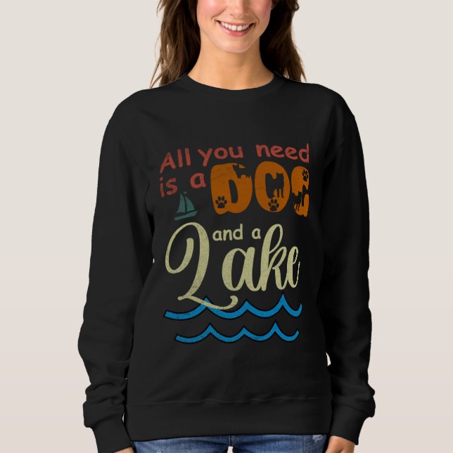 All You Need Is A Dog And A Lake pup T Shirt (Framsida)
