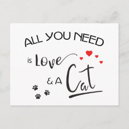 All-you-need-is-Kärlek-and a-Cat- Vykort