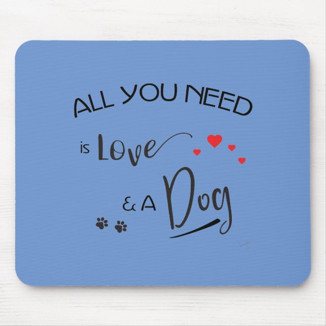 All-you-need-is-Kärlek-and-a-Hund! Grafik Musmatta (Framsidan)