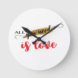 All-you-need-is-Kärlek Valentine Rund Klocka