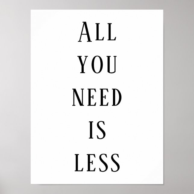 All you need is less poster (Framsidan)