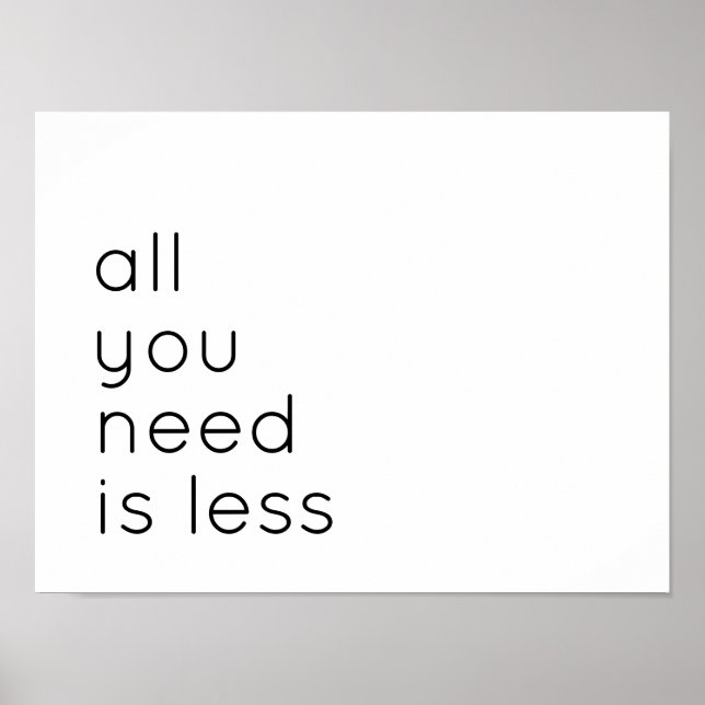 All you need is less poster (Framsidan)