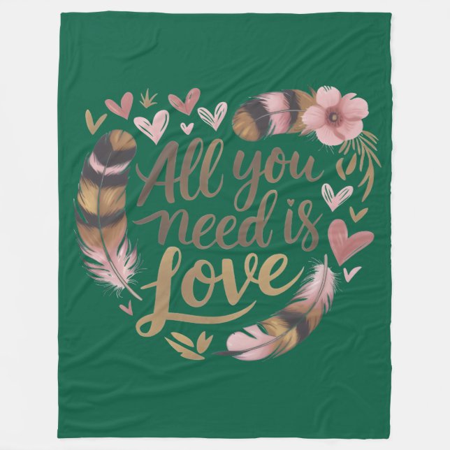 All You Need Is Love – A Gentle Boho Whisper Fleecefilt (Framsidan)