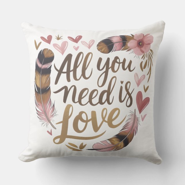 All You Need Is Love – A Gentle Boho Whisper Kudde (Framsida)