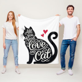 All You need is Love and a Cat Fleece Blanket