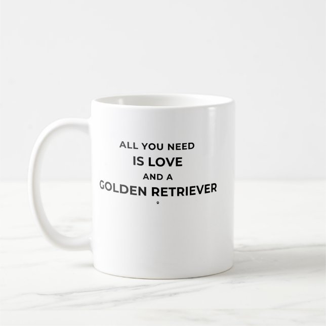 All You Need is Love And a Golden Retriever Kaffemugg (Vänster)