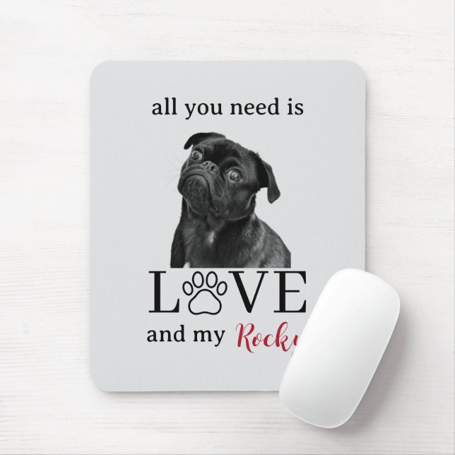 All You Need Is Love and My Dog – Custom Pet Name  Musmatta (Med mus)