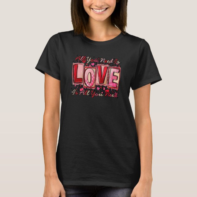 All You Need Is Love Be Mine Valentines Day Leopar T Shirt (Framsida)
