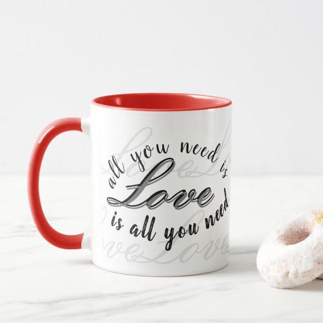 'All You Need Is Love' Charming Heartfelt Gift  Mugg (Med munk)