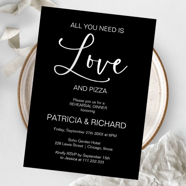 All You Need Is Love Chic Övningsmiddag Inbjudningar (Skapare uppladdad)