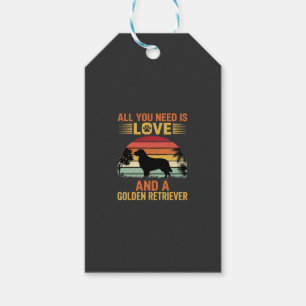 All You Need Is Love Golden Retriever Presentetikett