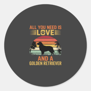 All You Need Is Love Golden Retriever Runt Klistermärke