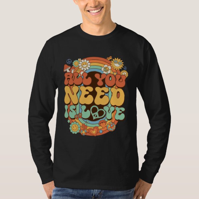 All You Need Is Love Hippie Costume Daisy Groovy R T Shirt (Framsida)